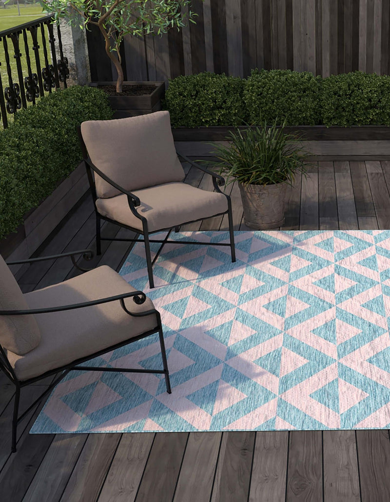 Urban Oasis Rugs Collection Area Rug - Highrise (Pink and Aqua) Square Pink and Aqua lifestyle 0