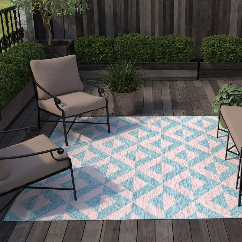 Urban Oasis Rugs Collection Area Rug - Highrise (Pink and Aqua) Square Pink and Aqua lifestyle 13