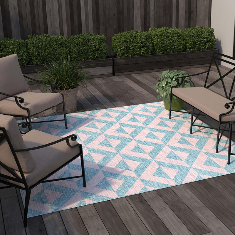 Urban Oasis Rugs Collection Area Rug - Highrise (Pink and Aqua) Square Pink and Aqua lifestyle 14