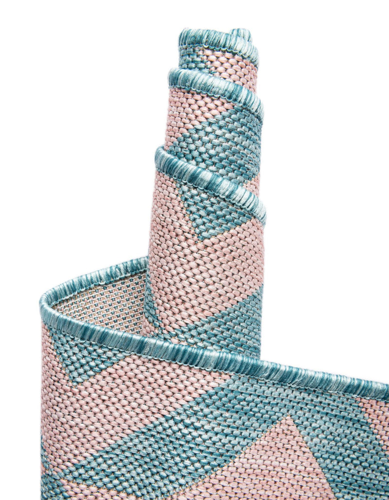Urban Oasis Rugs Collection Area Rug - Highrise (Pink and Aqua) Round Pink and Aqua lifestyle 11