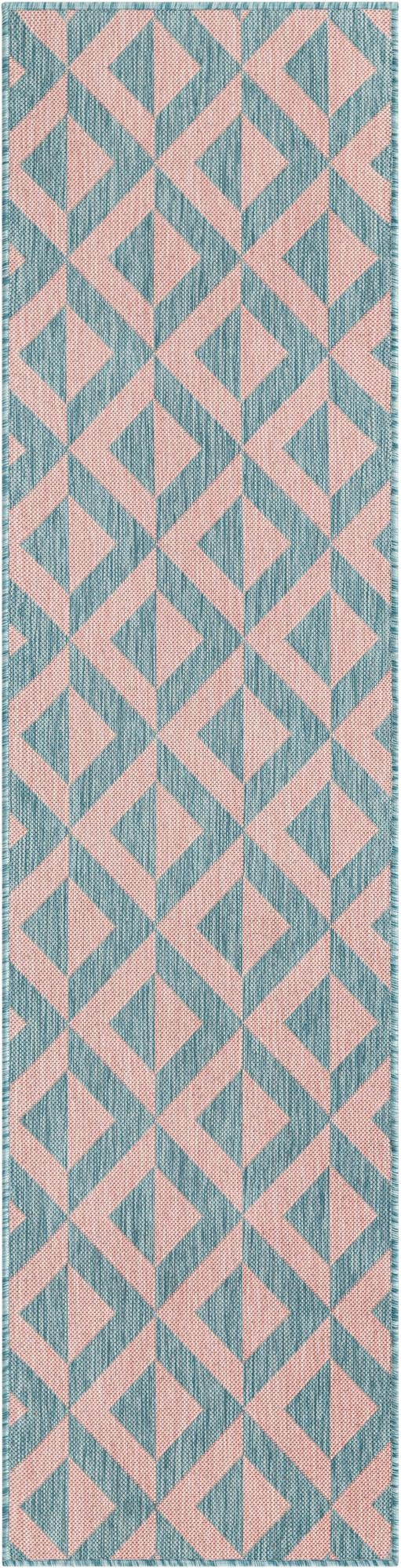 Urban Oasis Rugs Collection Area Rug - Highrise (Pink and Aqua) Runner Pink and Aqua Main
