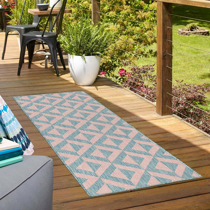 Urban Oasis Rugs Collection Area Rug - Highrise (Pink and Aqua) Runner Pink and Aqua lifestyle 14