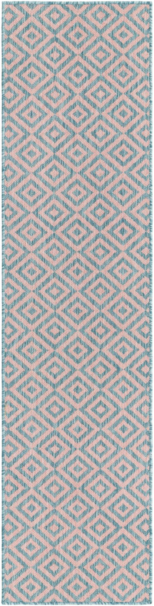Urban Oasis Rugs Collection Area Rug - Rooftop (Pink and Aqua) Runner Pink and Aqua Main