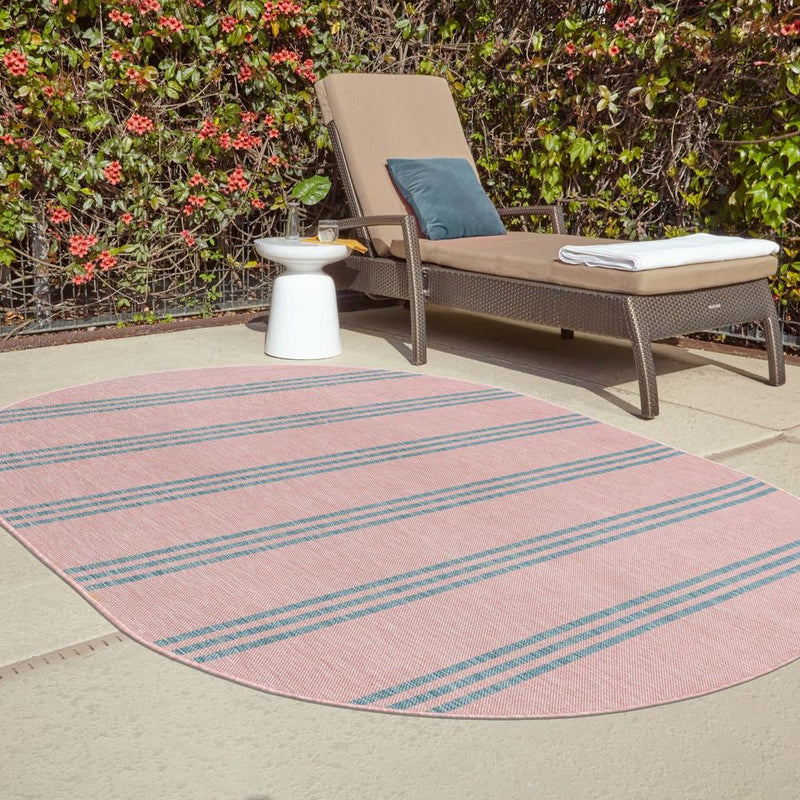 Urban Oasis Rugs Collection Area Rug - District (Pink and Aqua) Oval Pink and Aqua lifestyle 18