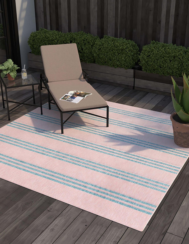Urban Oasis Rugs Collection Area Rug - District (Pink and Aqua) Square Pink and Aqua lifestyle 2