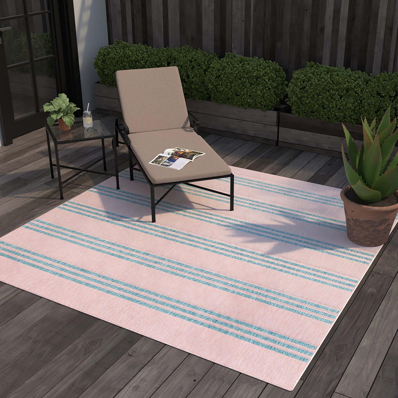 Urban Oasis Rugs Collection Area Rug - District (Pink and Aqua) Square Pink and Aqua lifestyle 14