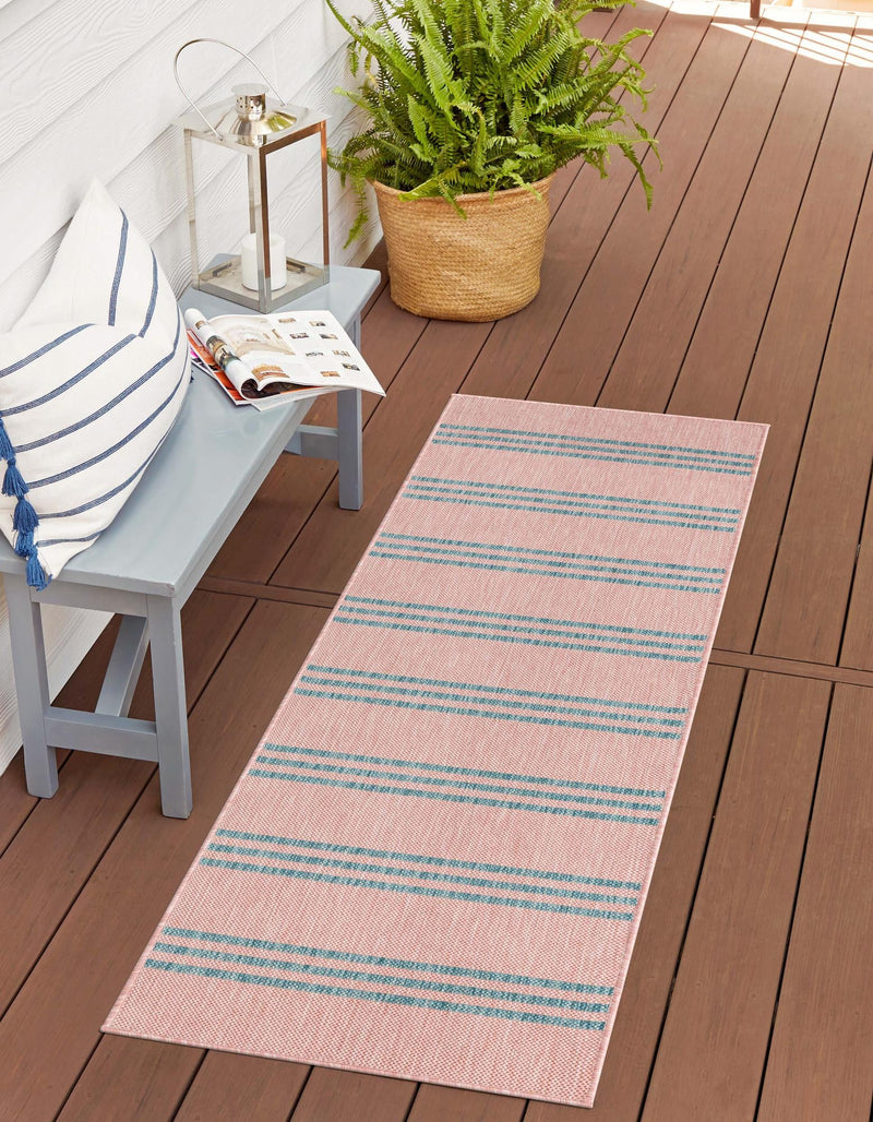 Urban Oasis Rugs Collection Area Rug - District (Pink and Aqua) Runner Pink and Aqua lifestyle 0