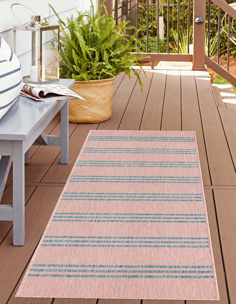 Urban Oasis Rugs Collection Area Rug - District (Pink and Aqua) Runner Pink and Aqua lifestyle 2