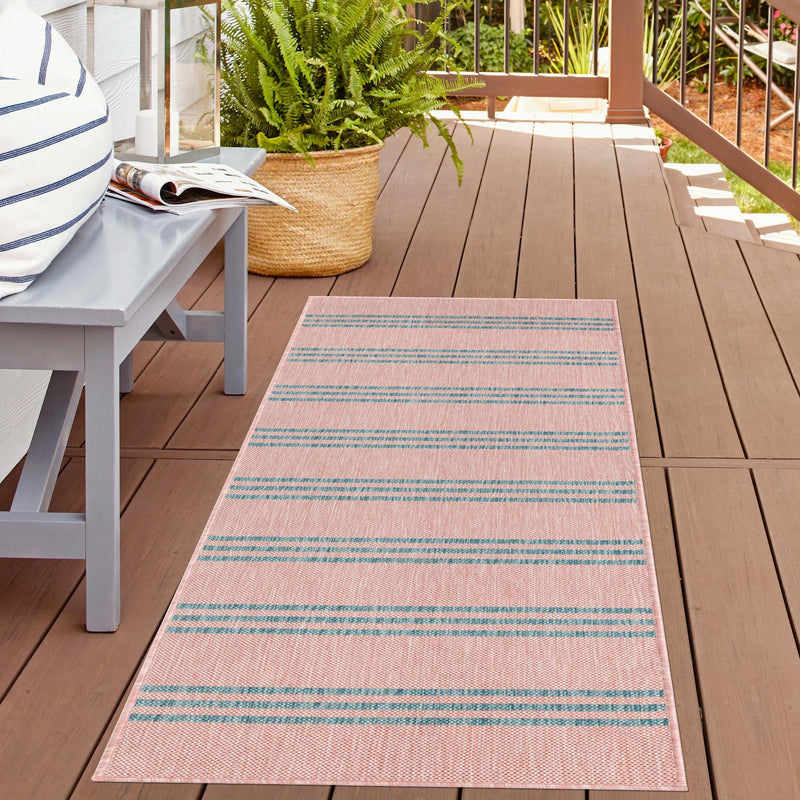 Urban Oasis Rugs Collection Area Rug - District (Pink and Aqua) Runner Pink and Aqua lifestyle 14