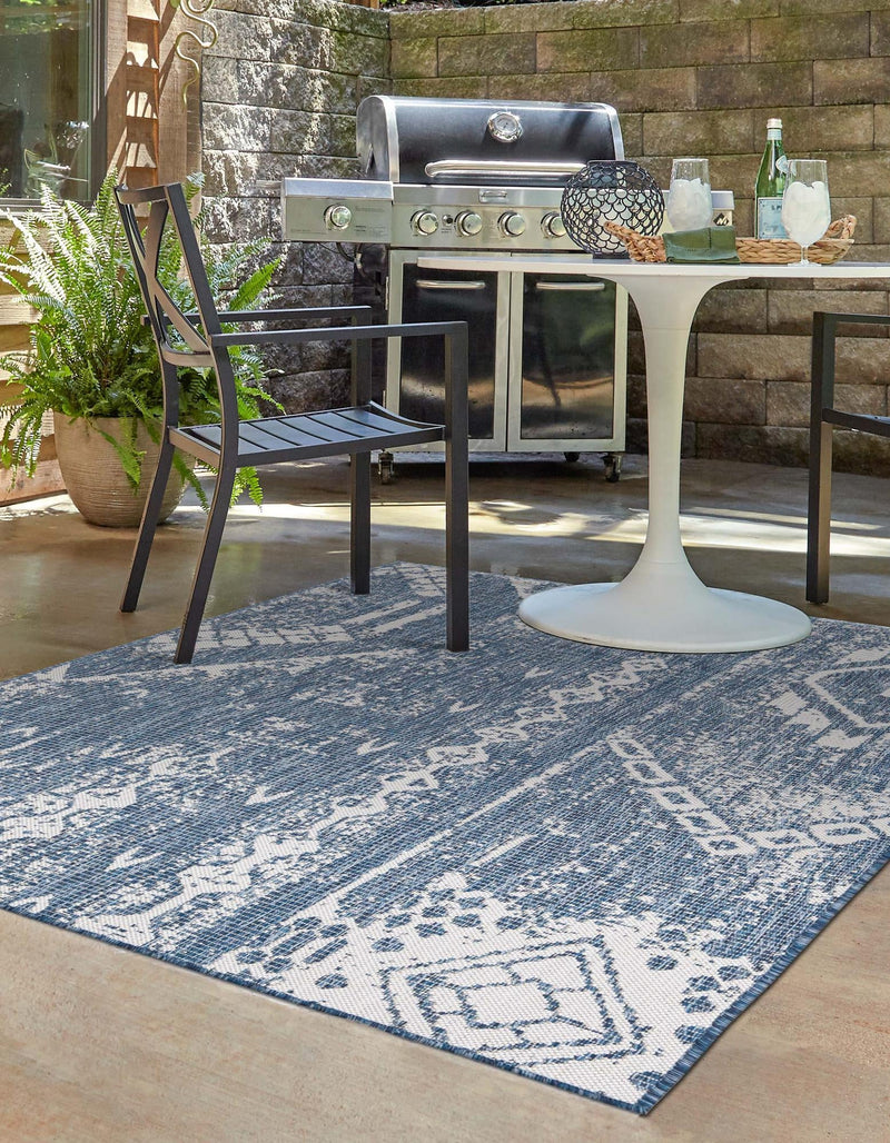 Desert Nomad Terrace Collection Area Rug - Sahara (Blue) Rectangle Blue lifestyle 2