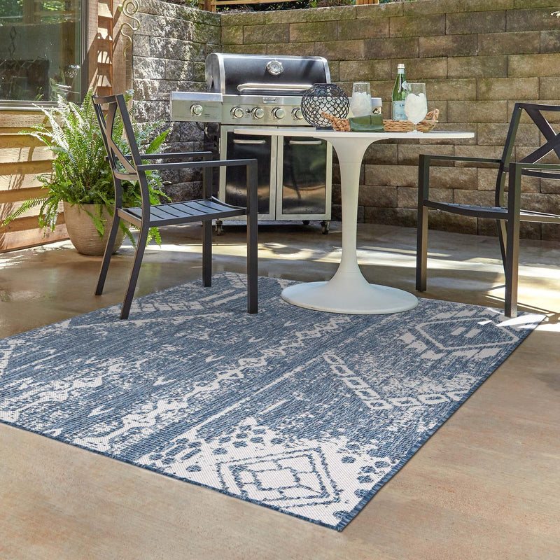 Desert Nomad Terrace Collection Area Rug - Sahara (Blue) Rectangle Blue lifestyle 14