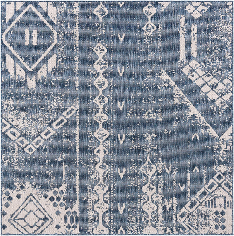 Desert Nomad Terrace Collection Area Rug - Sahara (Blue) Square Blue Main
