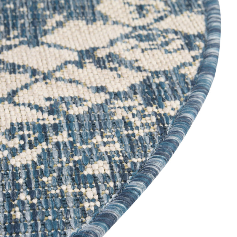 Desert Nomad Terrace Collection Area Rug - Sahara (Blue) Round Blue lifestyle 18