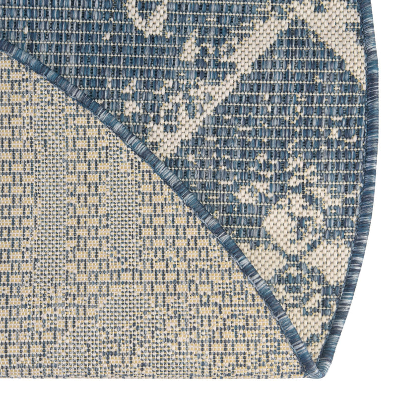 Desert Nomad Terrace Collection Area Rug - Sahara (Blue) Round Blue lifestyle 21