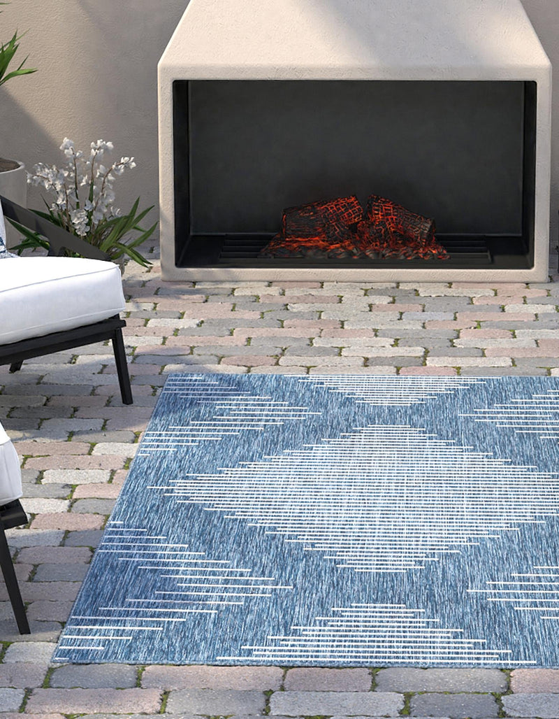 Urban Terrace Collection Area Rug - Chelsea (Blue) Rectangle Blue lifestyle 0