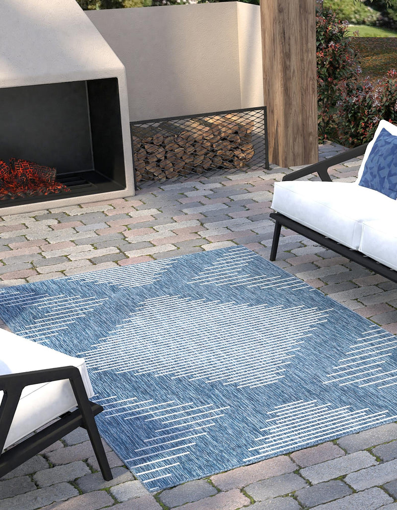 Urban Terrace Collection Area Rug - Chelsea (Blue) Rectangle Blue lifestyle 3