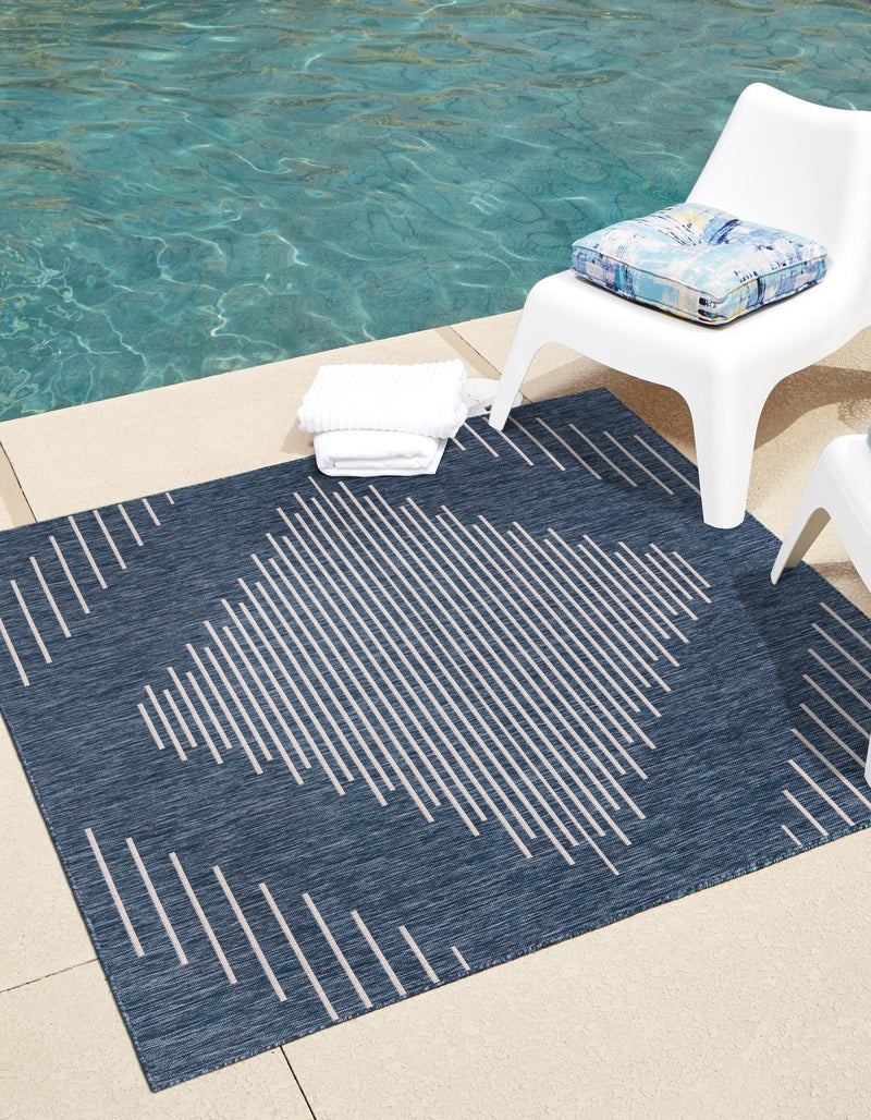 Urban Terrace Collection Area Rug - Chelsea (Blue) Square Blue lifestyle 0