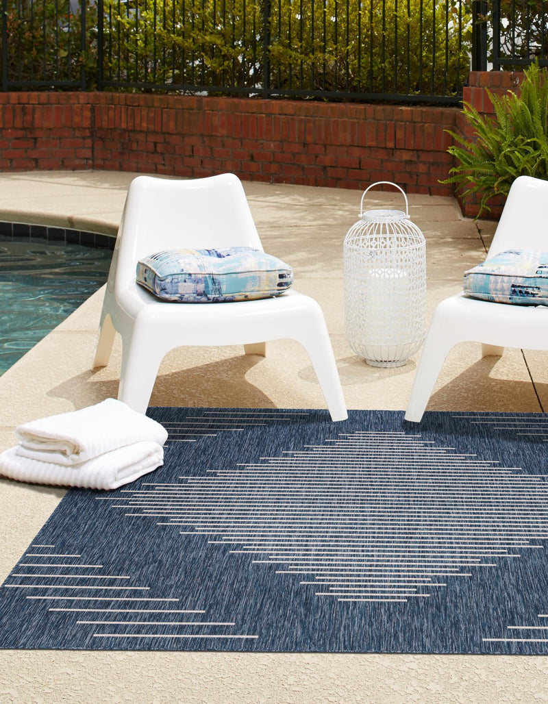 Urban Terrace Collection Area Rug - Chelsea (Blue) Square Blue lifestyle 2