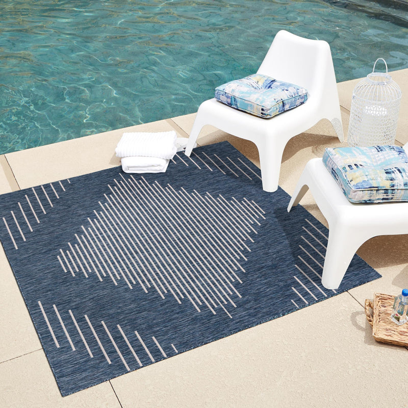 Urban Terrace Collection Area Rug - Chelsea (Blue) Square Blue lifestyle 13