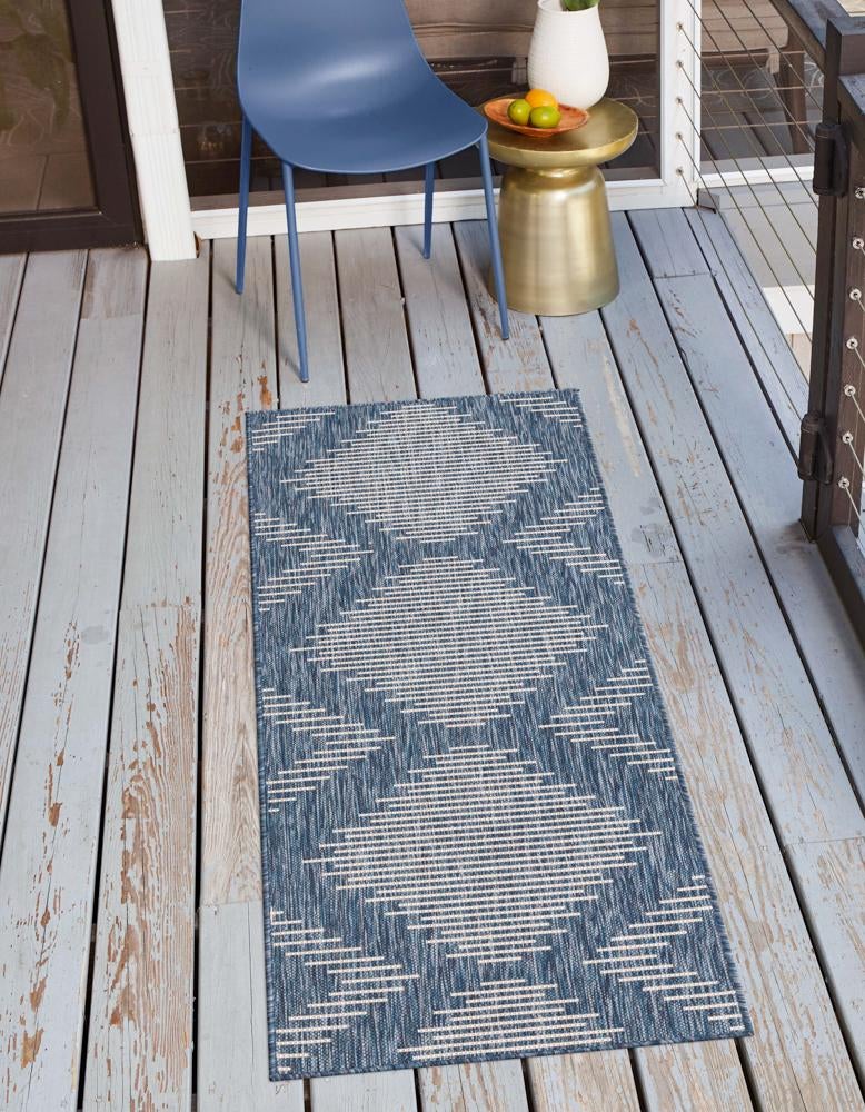 Urban Terrace Collection Area Rug - Chelsea (Blue) Runner Blue lifestyle 0
