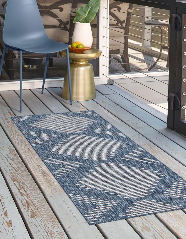 Urban Terrace Collection Area Rug - Chelsea (Blue) Runner Blue lifestyle 2