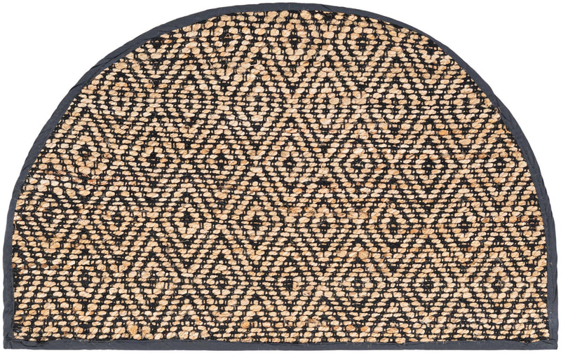 Woven Seaside Jute Collection Area Rug - Marina Hearth Black lifestyle 46