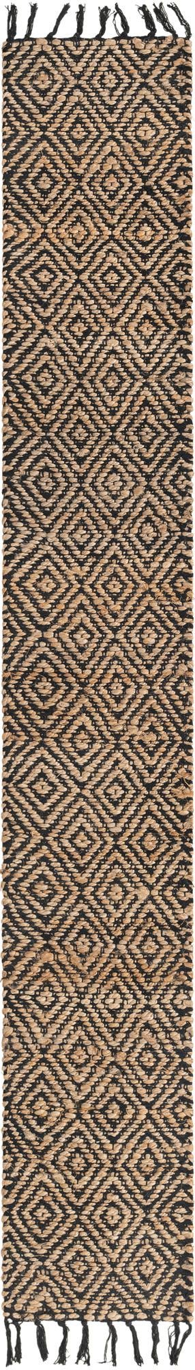 Woven Seaside Jute Collection Area Rug - Marina Table Runner Black lifestyle 45