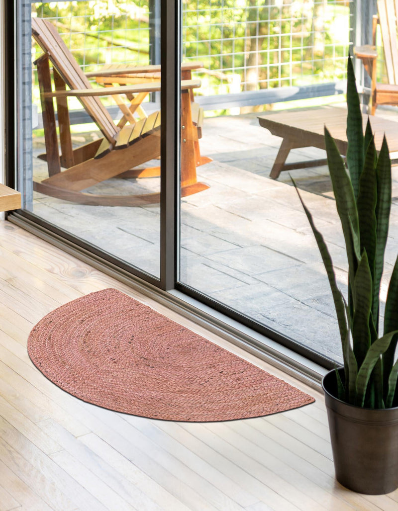 Woven Seaside Jute Collection Area Rug - Savannah (Light Pink) Hearth Light Pink lifestyle 32