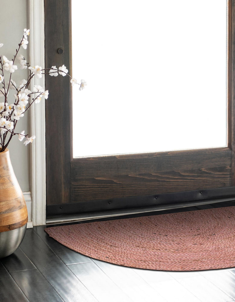 Woven Seaside Jute Collection Area Rug - Savannah (Light Pink) Hearth Light Pink lifestyle 38