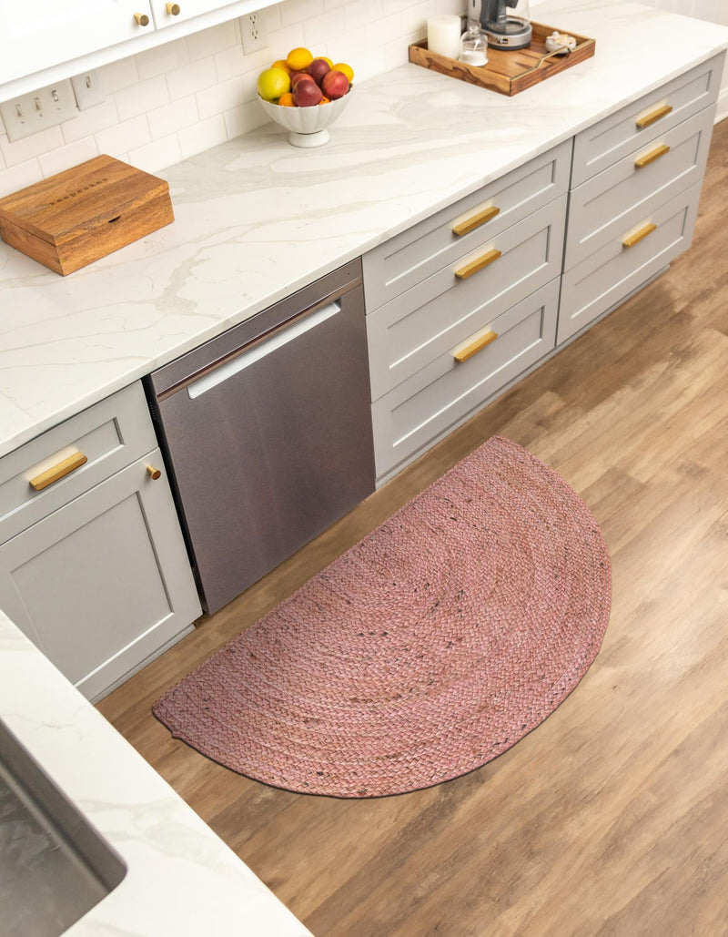 Woven Seaside Jute Collection Area Rug - Savannah (Light Pink) Hearth Light Pink lifestyle 44