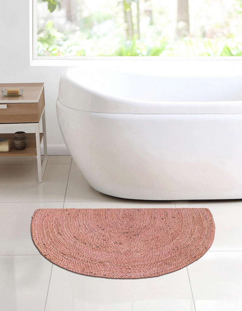 Woven Seaside Jute Collection Area Rug - Savannah (Light Pink) Hearth Light Pink lifestyle 70