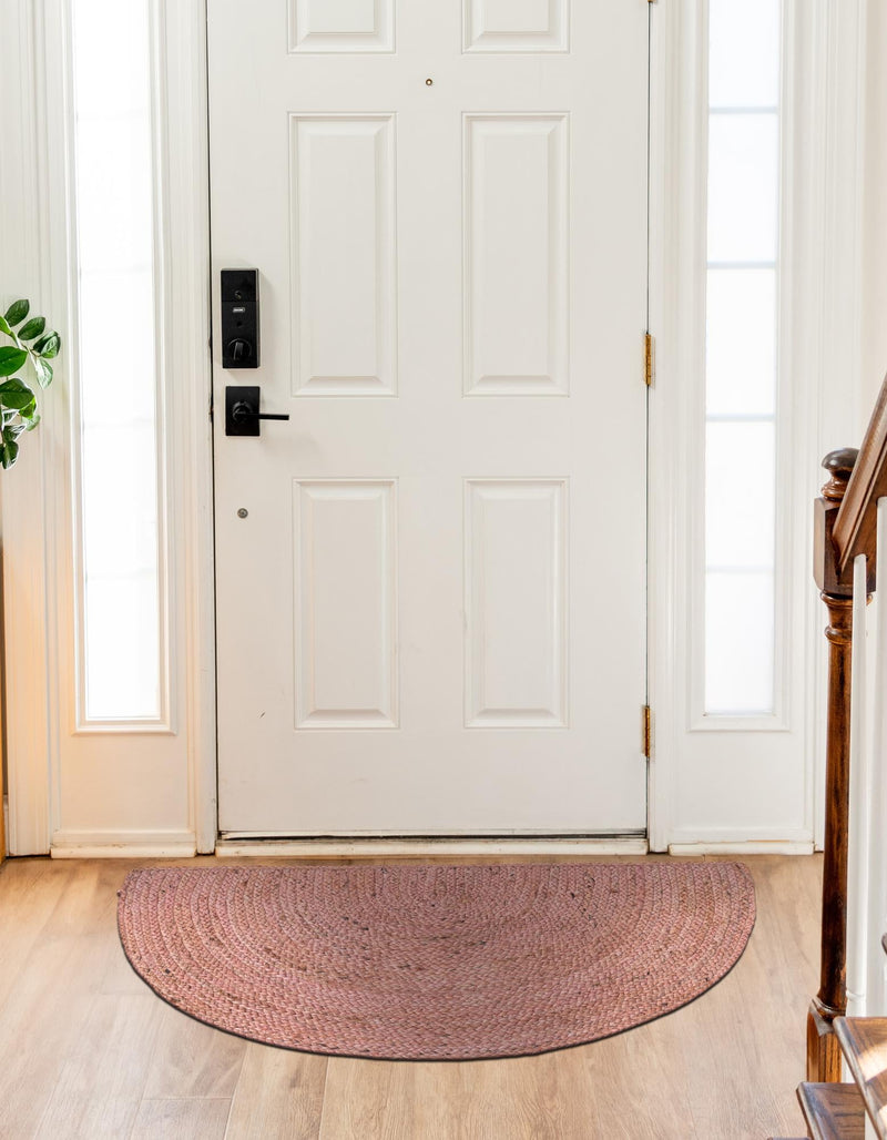 Woven Seaside Jute Collection Area Rug - Savannah (Light Pink) Hearth Light Pink lifestyle 74