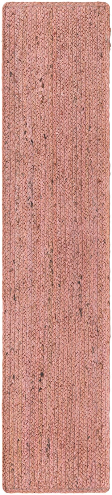 Woven Seaside Jute Collection Area Rug - Savannah (Light Pink) Table Runner Light Pink lifestyle 27