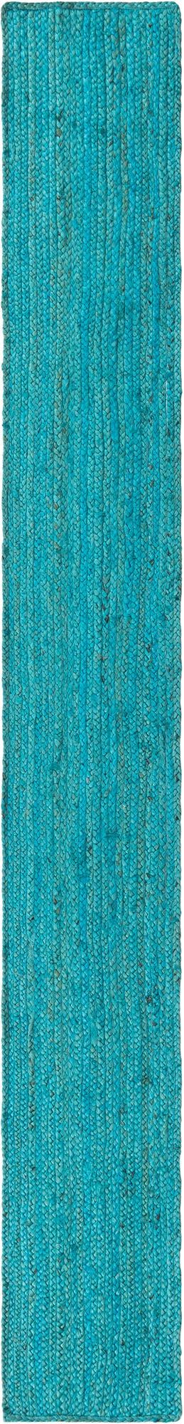 Woven Seaside Jute Collection Area Rug - Savannah (Turquoise) Table Runner Turquoise lifestyle 28