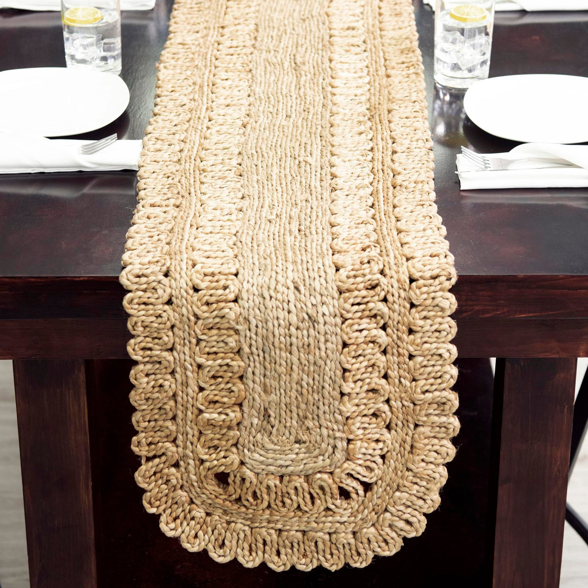 Woven Seaside Jute Collection Area Rug - Seaside Table Runner Natural lifestyle 25