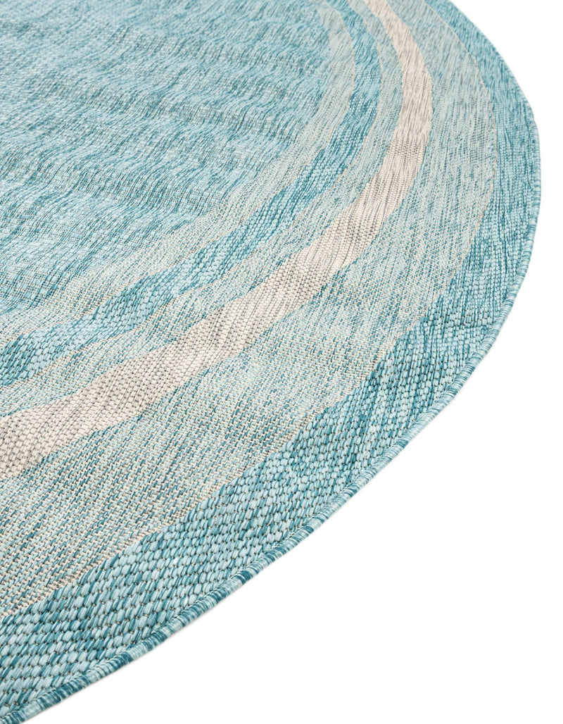 Patio Perimeter Collection Area Rug - Veranda (Aquamarine) Round Aquamarine lifestyle 32