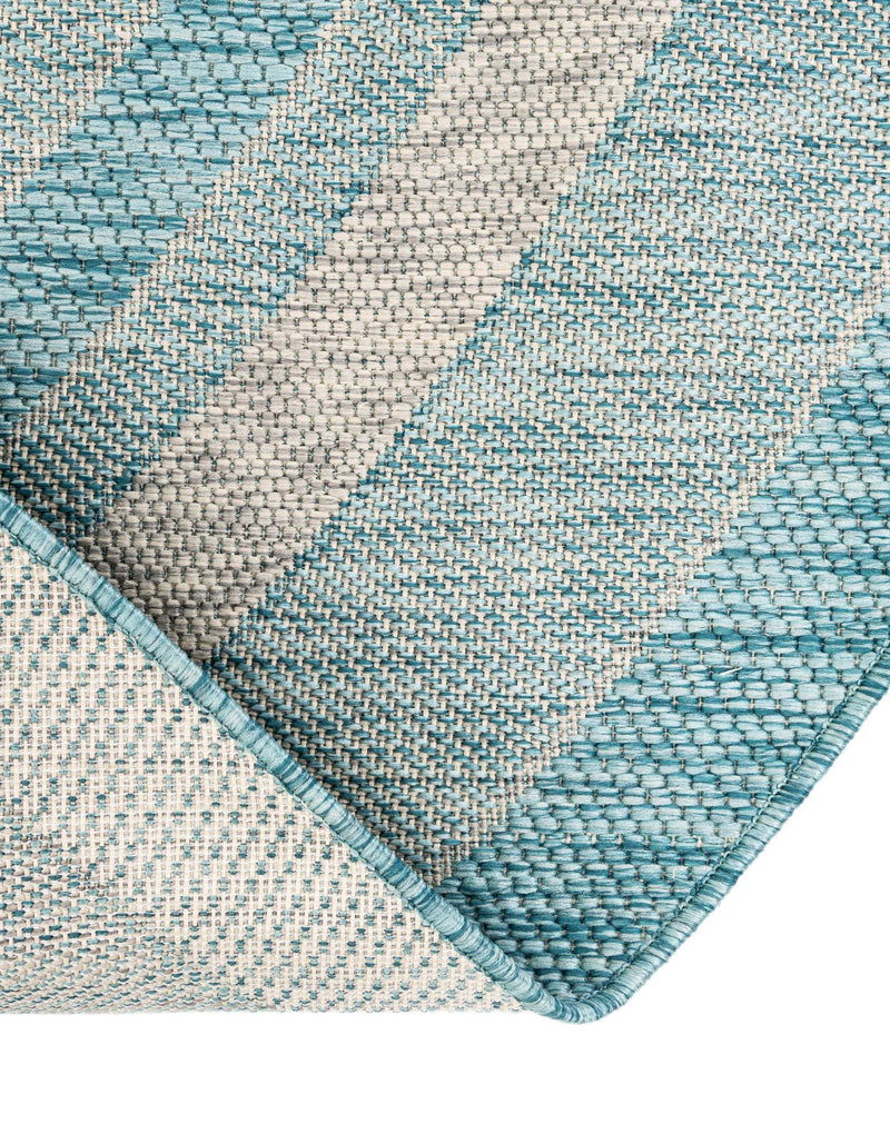 Patio Perimeter Collection Area Rug - Veranda (Aquamarine) Round Aquamarine lifestyle 33