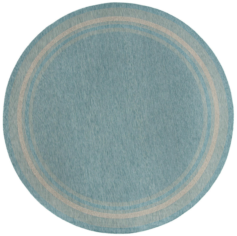 Patio Perimeter Collection Area Rug - Veranda (Aquamarine) Round Aquamarine Main