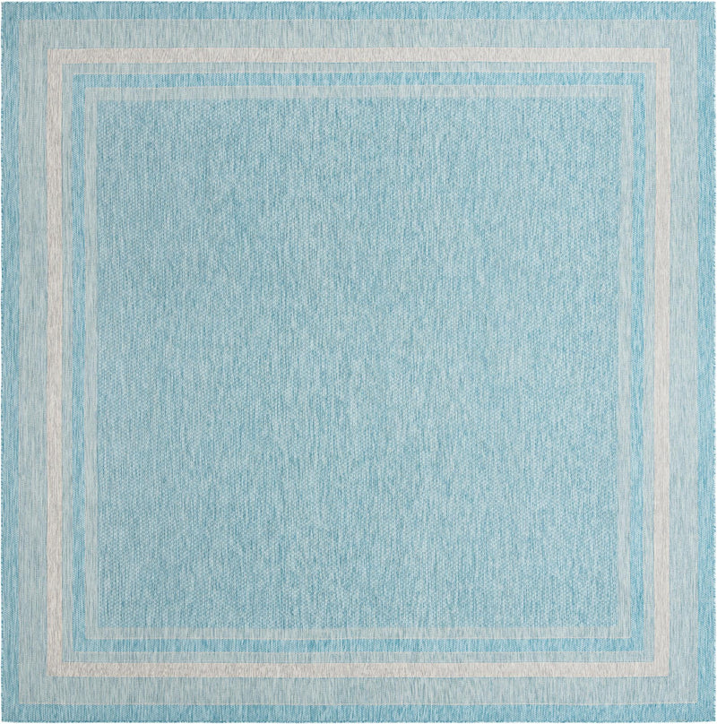 Patio Perimeter Collection Area Rug - Veranda (Aquamarine) Square Aquamarine Main