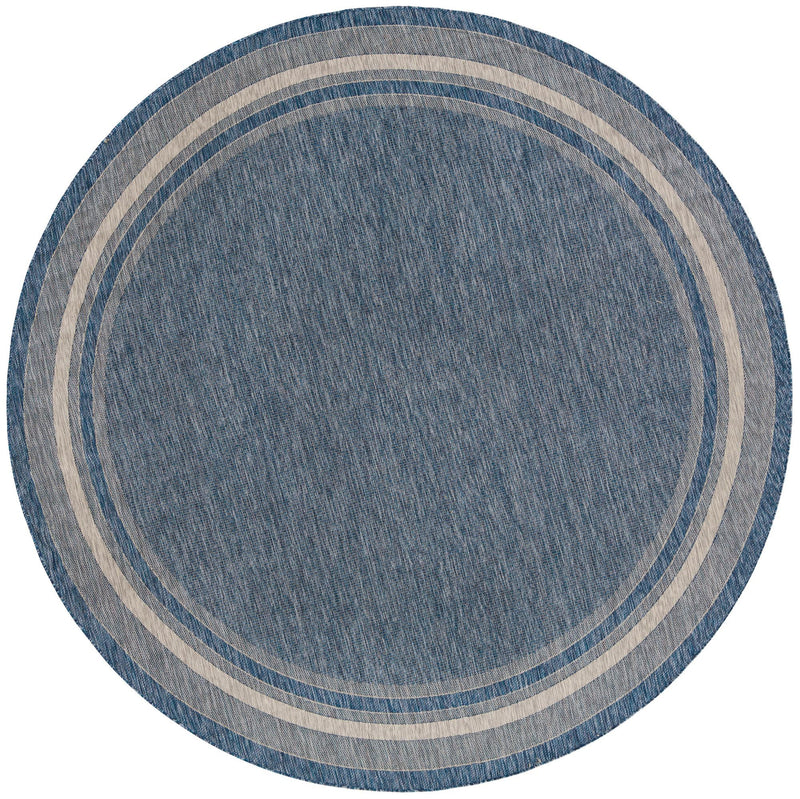 Patio Perimeter Collection Area Rug - Veranda (Blue) Round Blue lifestyle 28