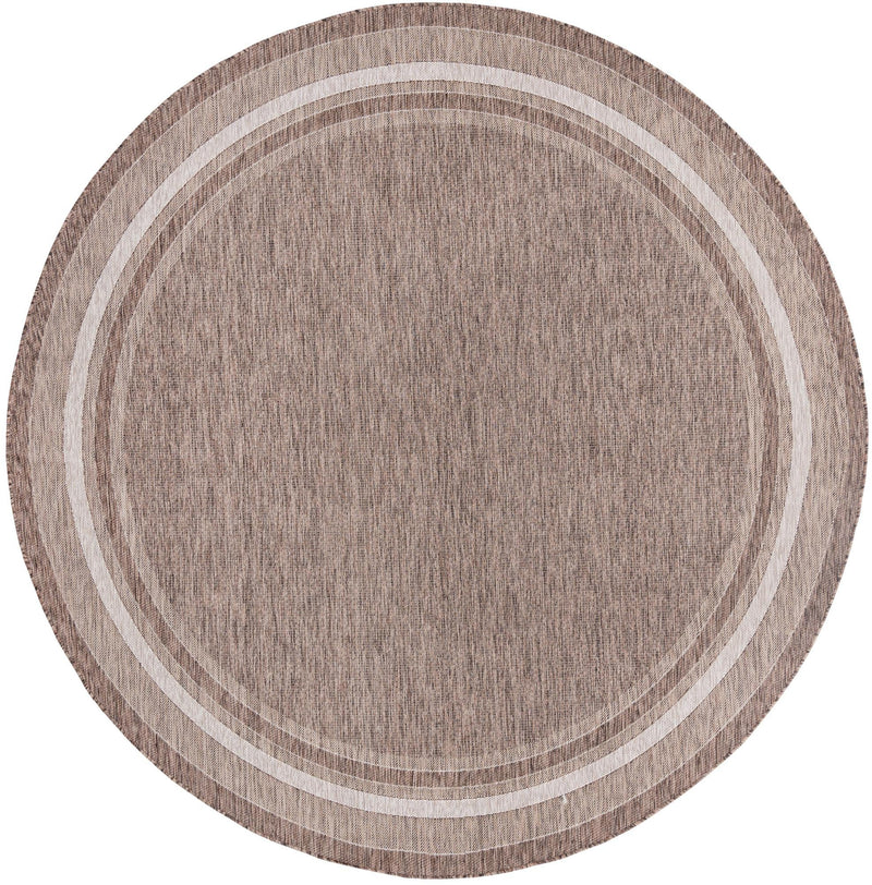 Patio Perimeter Collection Area Rug - Veranda (Brown) Round Brown Main