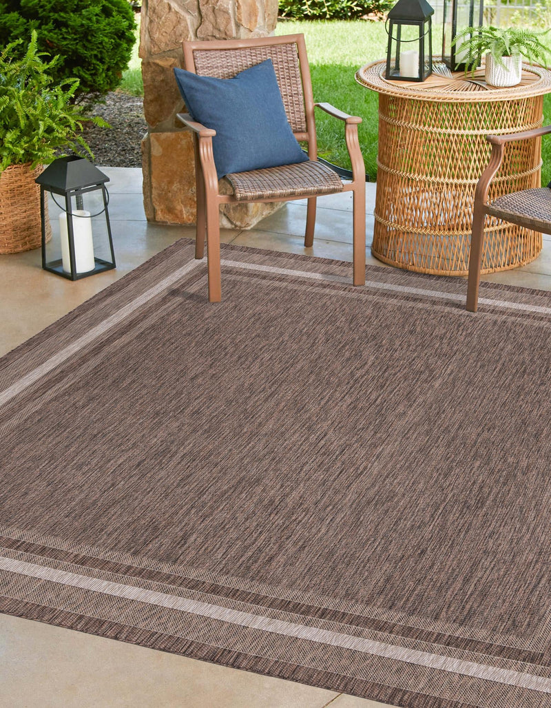 Patio Perimeter Collection Area Rug - Veranda (Brown) Square Brown lifestyle 33