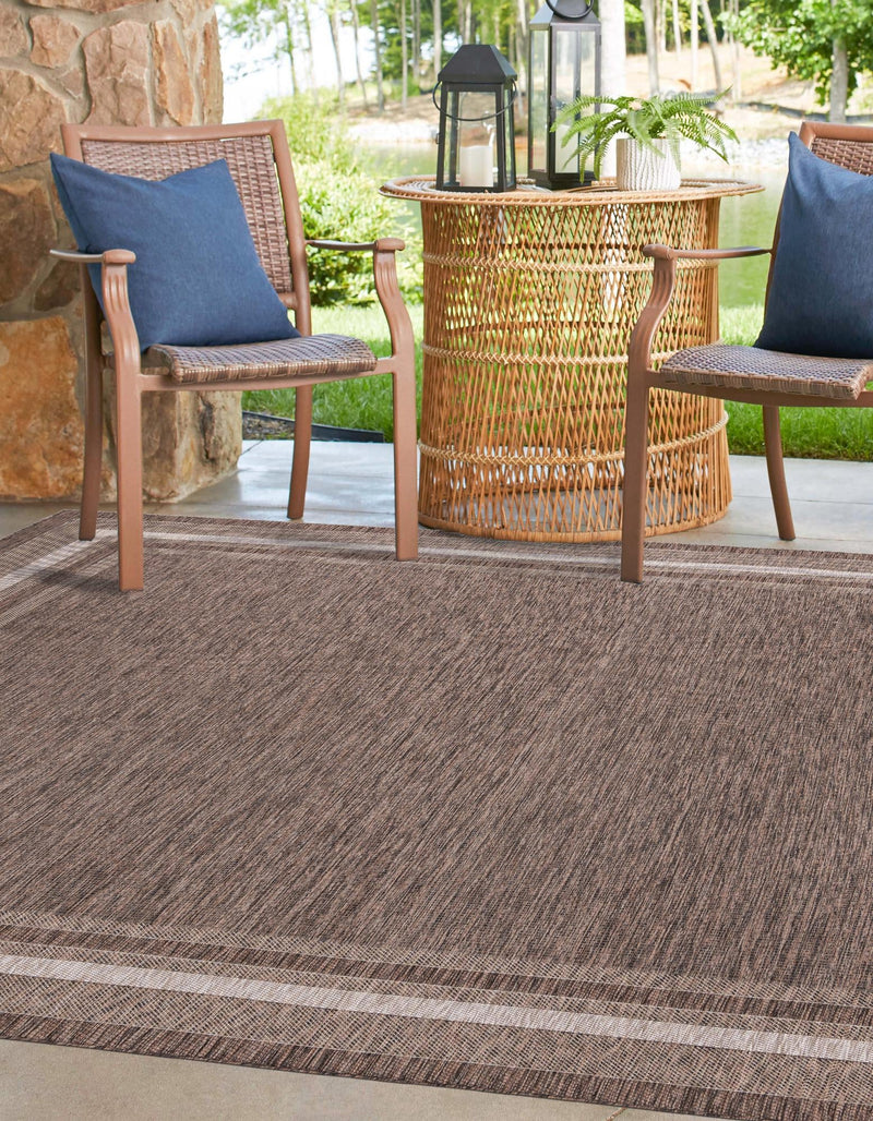 Patio Perimeter Collection Area Rug - Veranda (Brown) Square Brown lifestyle 39