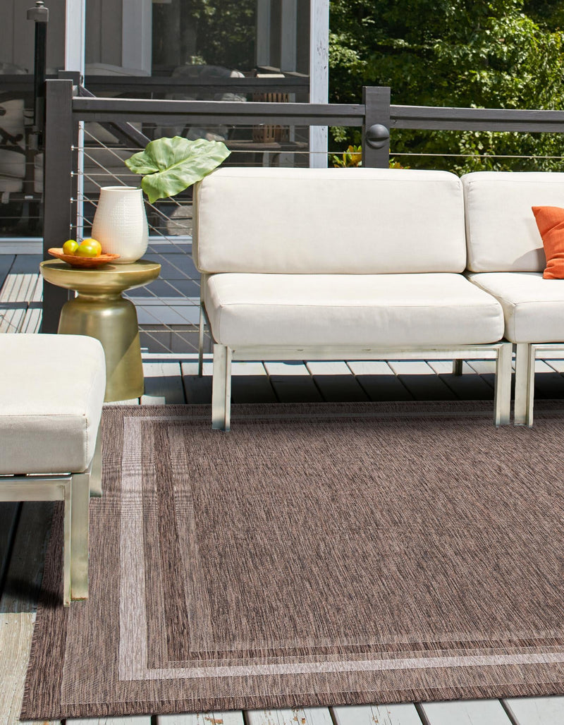 Patio Perimeter Collection Area Rug - Veranda (Brown) Square Brown lifestyle 44