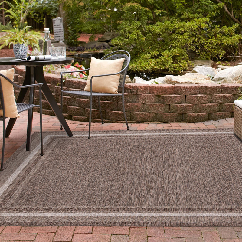 Patio Perimeter Collection Area Rug - Veranda (Brown) Square Brown lifestyle 124