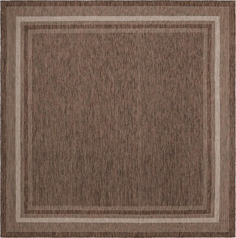 Patio Perimeter Collection Area Rug - Veranda (Brown) Square Brown Main