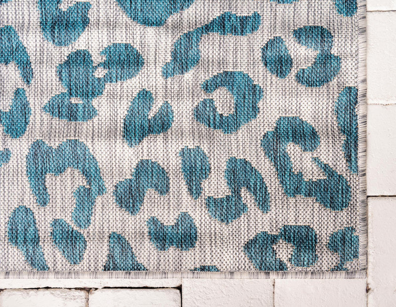Jungle Expedition Collection Area Rug - Amazon (Teal) Square Teal lifestyle 7