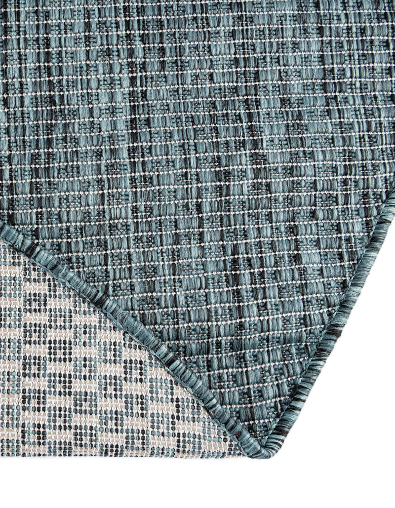 Patio Perfection Collection Area Rug - Veranda (Teal) Round Teal lifestyle 21