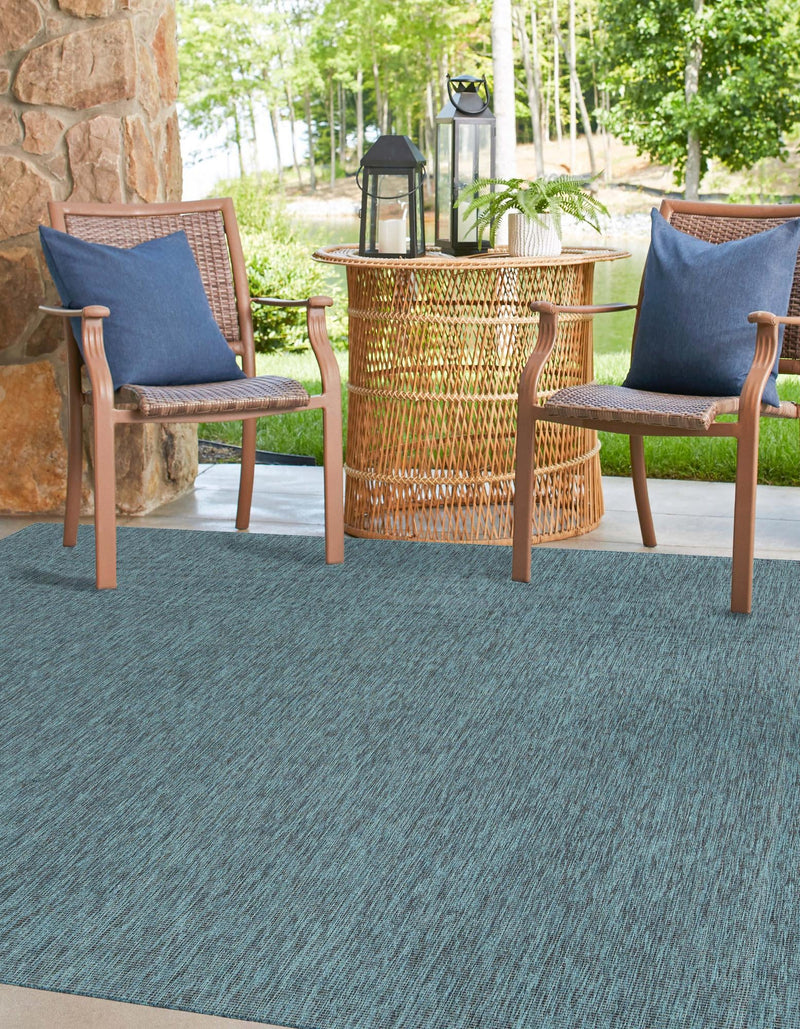 Patio Perfection Collection Area Rug - Veranda (Teal) Square Teal lifestyle 28