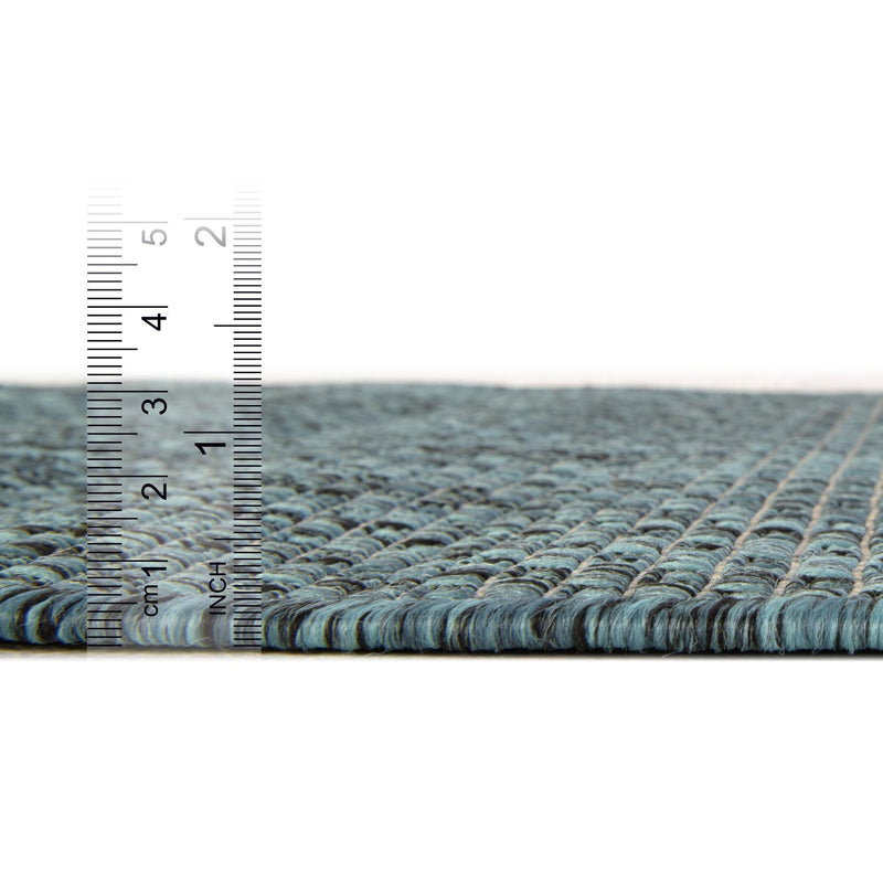 Patio Perfection Collection Area Rug - Veranda (Teal) Square Teal lifestyle 46